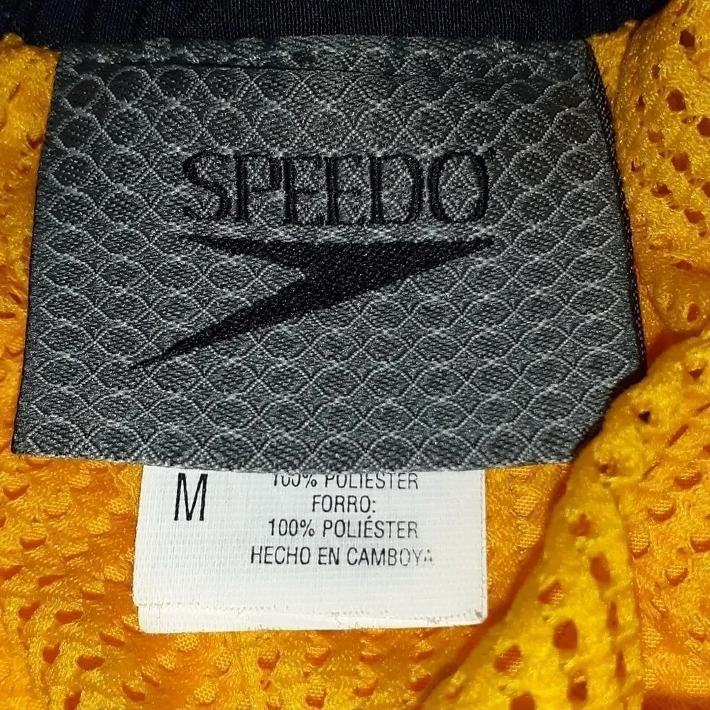 Speedo Lined Swim Trunks Shorts Yellow &‎ White Med